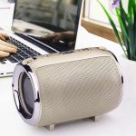 Wholesale Aluminum Drum Style Portable Bluetooth Speaker with Carry Strap S518 (Gold)